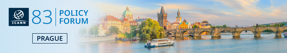 ICANN83 Policy Forum - Prague Banner